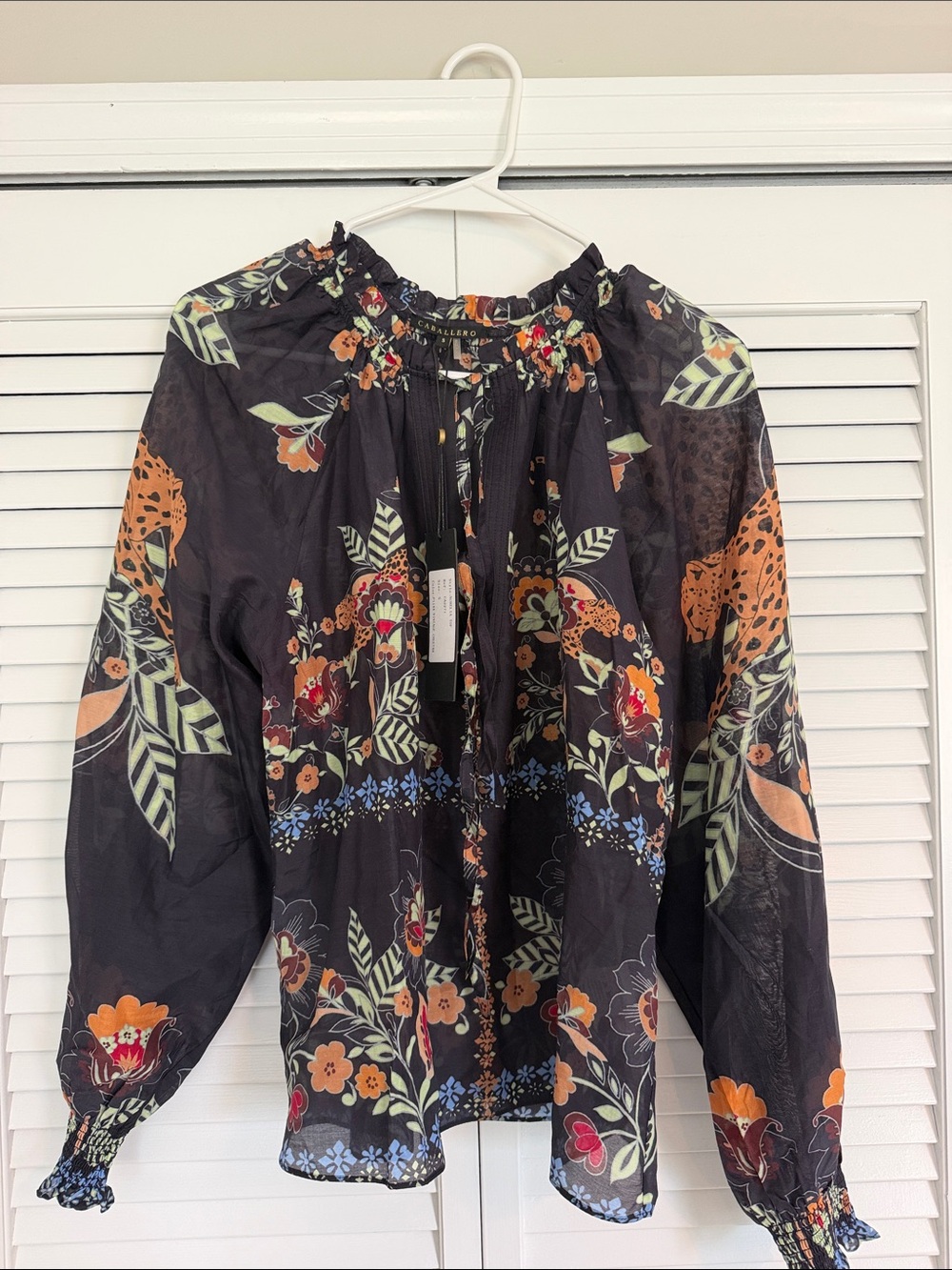 Caballero Aurelia Top Black Floral